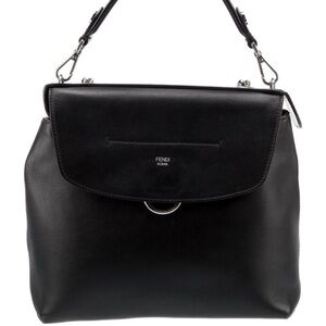 Fendi Black Leather Backpack - Authentic